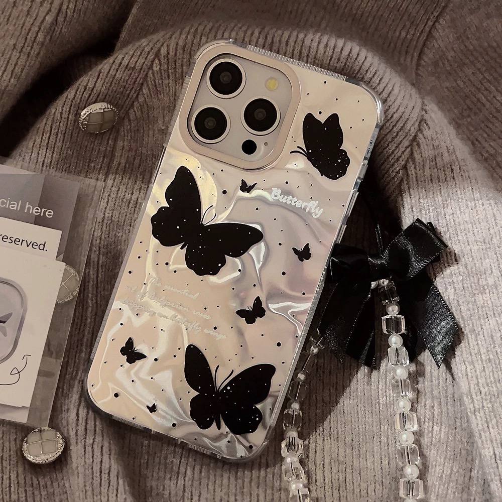 قاب گوشی آیفون black butterfly