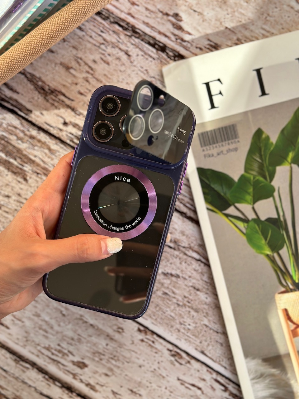 قاب موبایل آیفون Purple Lens استند شو