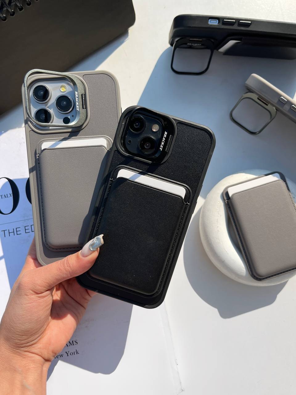گارد گوشی آیفون Leather case + جاکارتی