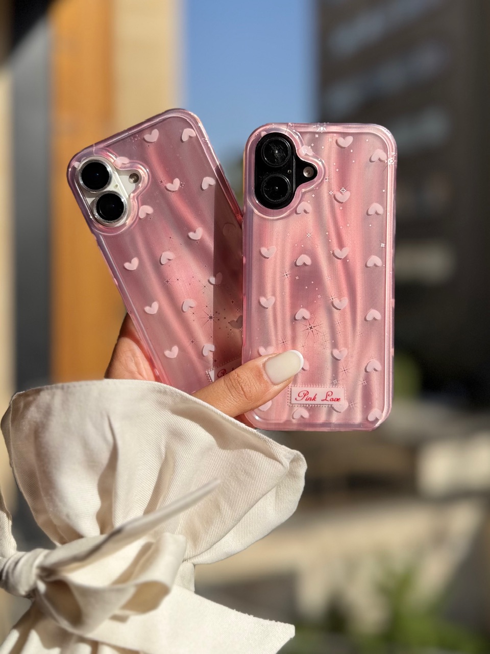 قاب گوشی آیفون قلب لیزری Pink Love
