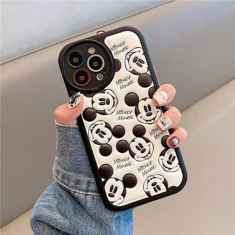 قاب آیفون میکی چرمی micky mouse