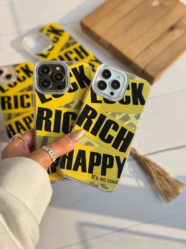 قاب گوشی آیفون LUCK , RICH , HAPPY