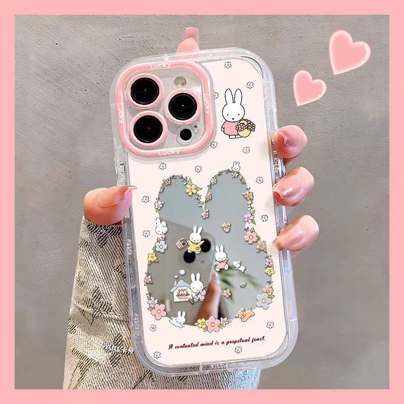 قاب آیفون آینه ای cute bunny