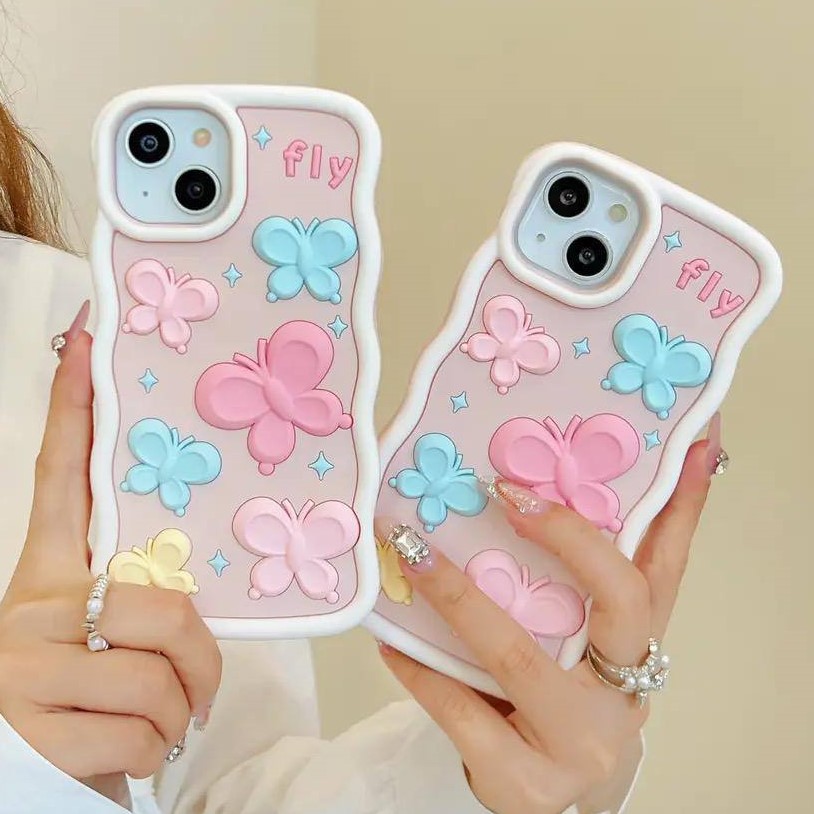 قاب گوشی آیفون Butterfly پروانه سیلیکونی رنگی