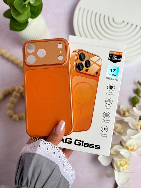 قاب گوشی آیفون AG GLASS ^ نارنجی