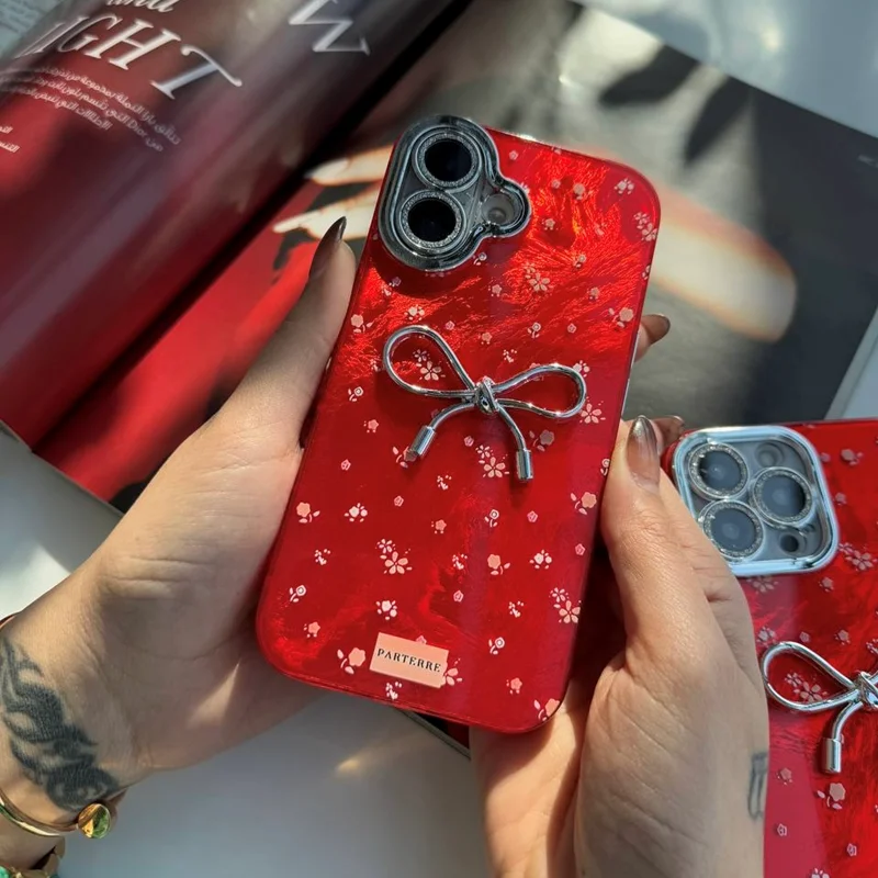 قاب گوشی آیفون red wine ribbon