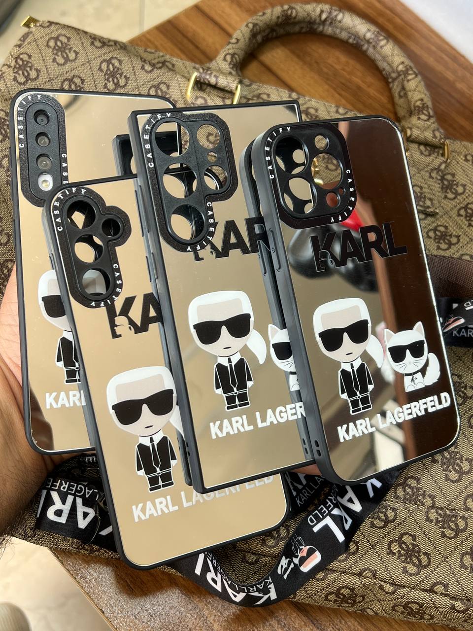 قاب گوشی کارل آیینه ای karl lagerfeld آیفون