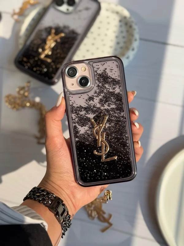 قاب موبایل آیفون Black YSL آکواریومی با آویز