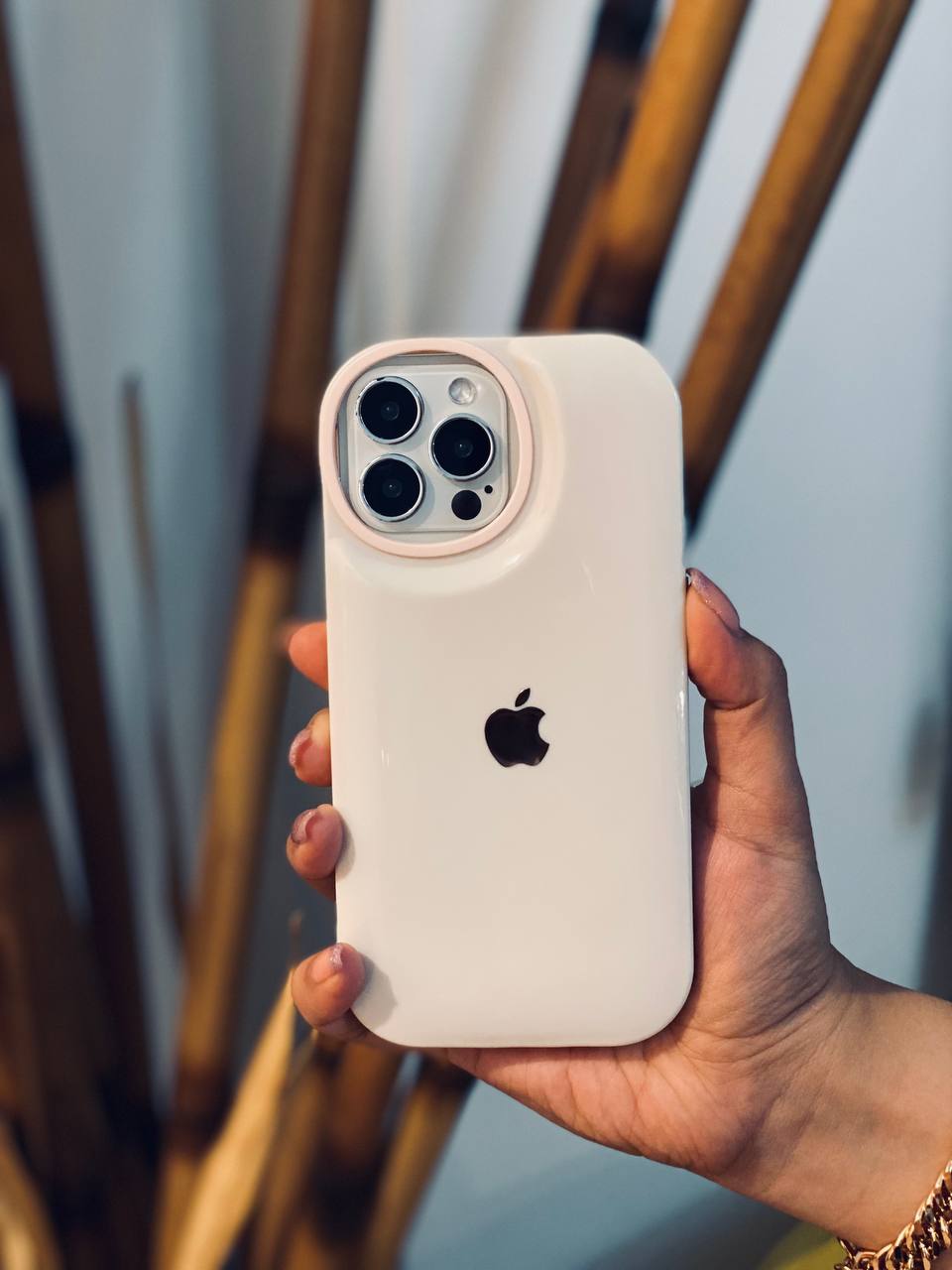 قاب موبایل آیفون silic case light brown