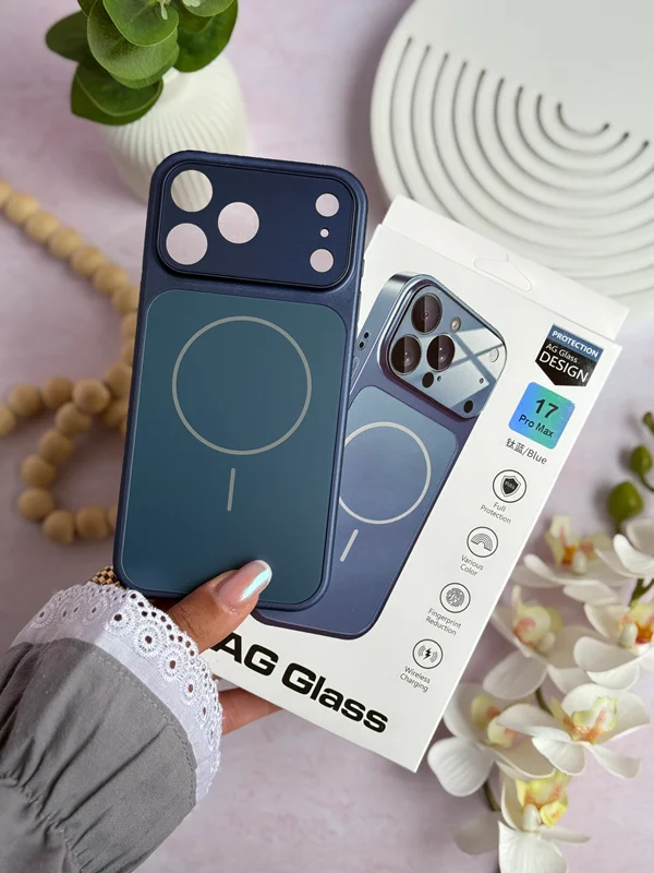 قاب گوشی آیفون AG GLASS ^ آبی تیره