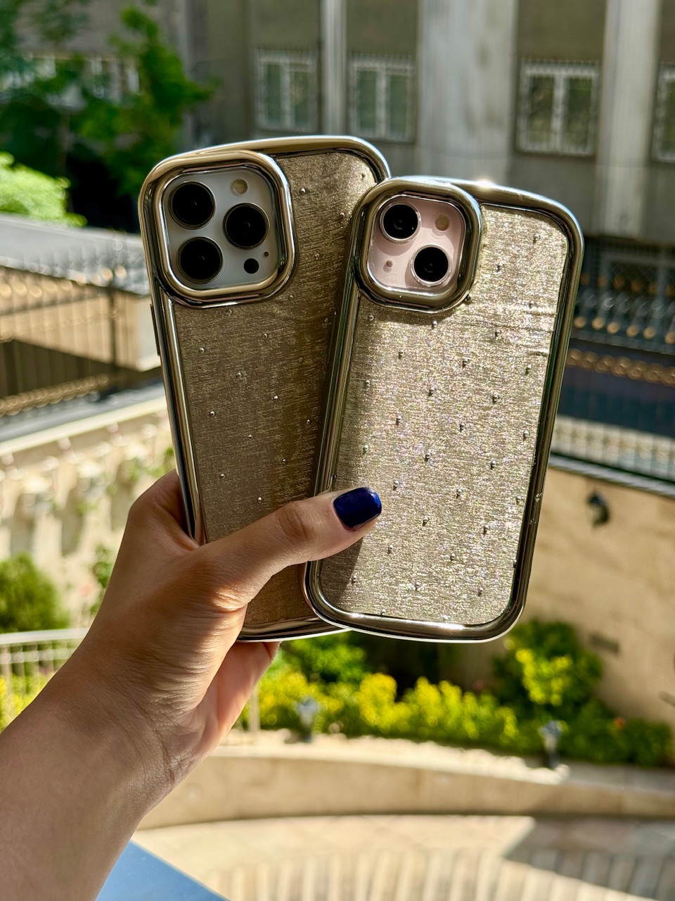 قاب گوشی آیفون پارچه ای بژ